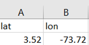 How looks the export coordinates csv file 1
